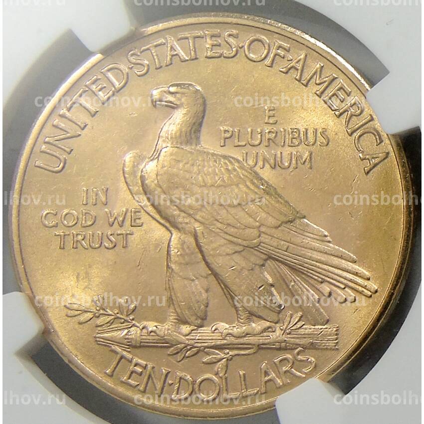 Монета 10 долларов 1926 года США «Орел» (в слабе NGC MS 63) (вид 2)