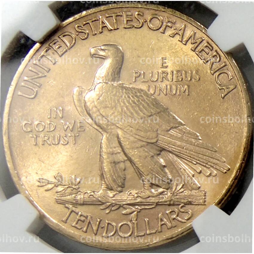 Монета 10 долларов 1911 года США «Орел» (в слабе NGC MS 62) (вид 2)
