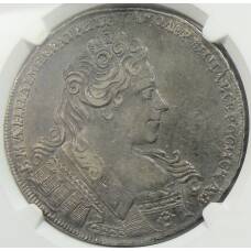 Монета 1 рубль 1731 года — Анна Иоанновна (в слабе NGC AU 53) (аверс)