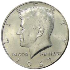 Монета 1/2 доллара (50 центов) 1967 года США (аверс)
