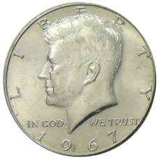Монета 1/2 доллара (50 центов) 1967 года США (аверс)