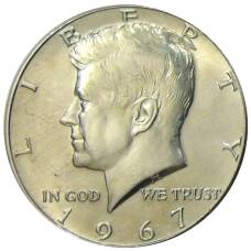 Монета 1/2 доллара (50 центов) 1967 года США (аверс)
