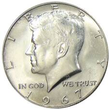 Монета 1/2 доллара (50 центов) 1967 года США (аверс)