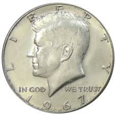 Монета 1/2 доллара (50 центов) 1967 года США (аверс)
