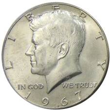 Монета 1/2 доллара (50 центов) 1967 года США (аверс)