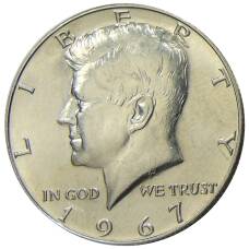 Монета 1/2 доллара (50 центов) 1967 года США (аверс)