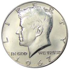 Монета 1/2 доллара (50 центов) 1967 года США (аверс)