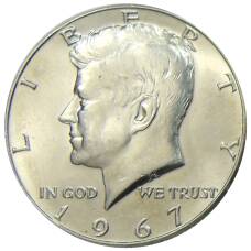 Монета 1/2 доллара (50 центов) 1967 года США (аверс)