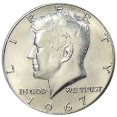 Монета 1/2 доллара (50 центов) 1967 года США (аверс)