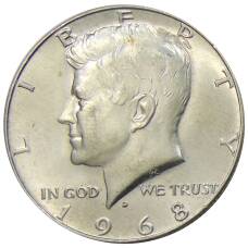 Монета 1/2 доллара (50 центов) 1968 года D США (аверс)