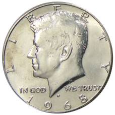 Монета 1/2 доллара (50 центов) 1968 года D США (аверс)