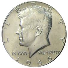 Монета 1/2 доллара (50 центов) 1966 года США (аверс)