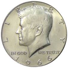 Монета 1/2 доллара (50 центов) 1966 года США (аверс)