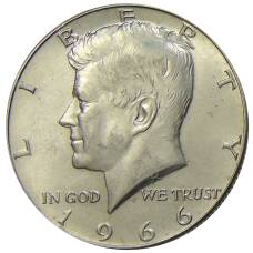 Монета 1/2 доллара (50 центов) 1966 года США (аверс)