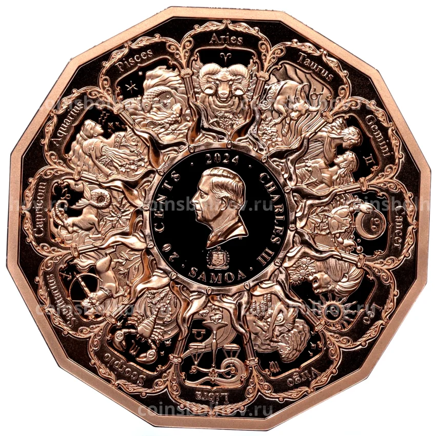 Монета 20 центов 2024 года Самоа «Архангел Самуил» (вид 2)