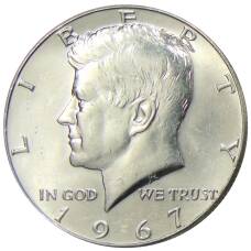 Монета 1/2 доллара (50 центов) 1967 года США (аверс)