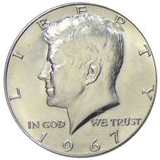 Монета 1/2 доллара (50 центов) 1967 года США (аверс)