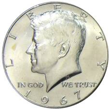 Монета 1/2 доллара (50 центов) 1967 года США (аверс)