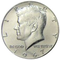 Монета 1/2 доллара (50 центов) 1967 года США (аверс)