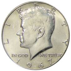 Монета 1/2 доллара (50 центов) 1967 года США (аверс)