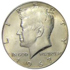 Монета 1/2 доллара (50 центов) 1967 года США (аверс)