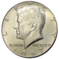 Монета 1/2 доллара (50 центов) 1967 года США (аверс)