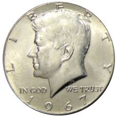 Монета 1/2 доллара (50 центов) 1967 года США (аверс)