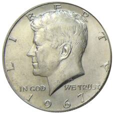 Монета 1/2 доллара (50 центов) 1967 года США (аверс)