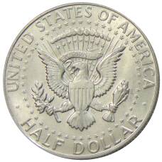 Монета 1/2 доллара (50 центов) 1968 года D США (реверс)