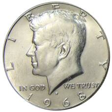 Монета 1/2 доллара (50 центов) 1968 года D США (аверс)