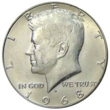 Монета 1/2 доллара (50 центов) 1968 года D США (аверс)