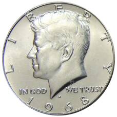 Монета 1/2 доллара (50 центов) 1968 года D США (аверс)