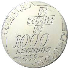 Монета 1000 эскудо 1999 года Португалия — 25 лет Революции 25 апреля (реверс)