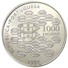Монета 1000 эскудо 1997 года Португалия — 200 лет Государственному кредитованию (реверс)