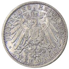 Монета 2 марки 1904 года Германия (Гессен) — 400 лет со дня рождения Филиппа I Великодушного (реверс)