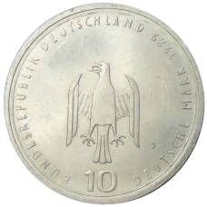 Монета 10 марок 1989 года J Германия — 800 лет Гамбургскому порту (реверс)