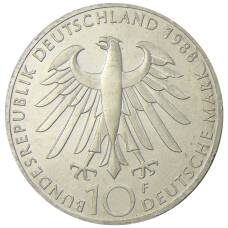 Монета 10 марок 1988 года F Германия «100 лет со дня смерти Карла Фридриха Цейса» (реверс)