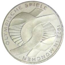 Монета 10 марок 1972 года G Германия XX летние Олимпийские Игры, Мюнхен 1972 — Узел (аверс)