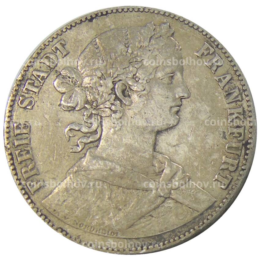 Монета 1 союзный талер 1860 года Германские государства — Франкфурт