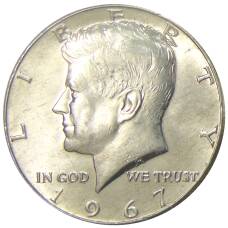 Монета 1/2 доллара (50 центов) 1967 года США (аверс)