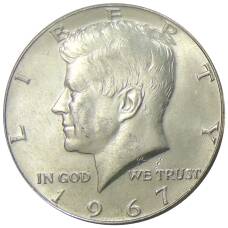 Монета 1/2 доллара (50 центов) 1967 года США (аверс)