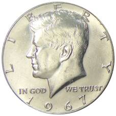 Монета 1/2 доллара (50 центов) 1967 года США (аверс)