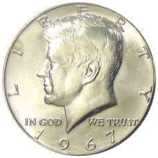 Монета 1/2 доллара (50 центов) 1967 года США (аверс)