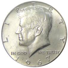 Монета 1/2 доллара (50 центов) 1967 года США (аверс)