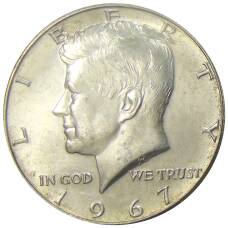 Монета 1/2 доллара (50 центов) 1967 года США (аверс)
