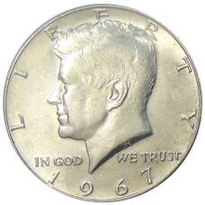 Монета 1/2 доллара (50 центов) 1967 года США (аверс)