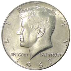 Монета 1/2 доллара (50 центов) 1967 года США (аверс)