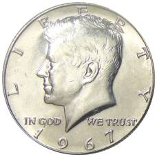 Монета 1/2 доллара (50 центов) 1967 года США (аверс)