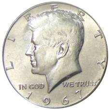 Монета 1/2 доллара (50 центов) 1967 года США (аверс)