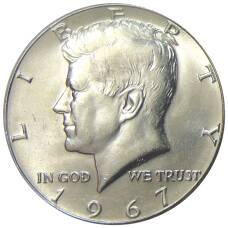 Монета 1/2 доллара (50 центов) 1967 года США (аверс)